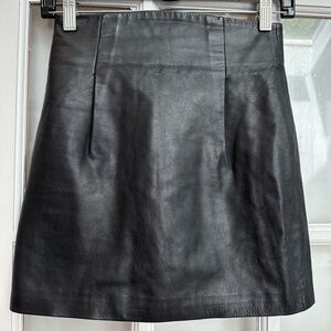 KYMERAH NYC Black 100% Lamb Leather Mini A-Line Skirt Women’s Size 0